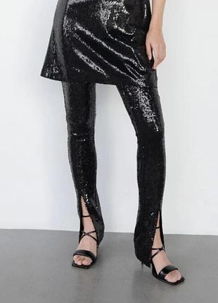 Штани в паєтках з розрізами 6