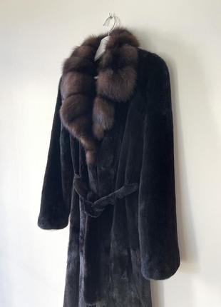 Норковая шуба пальто с соболем оригинал4 фото