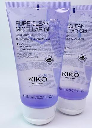 Очищаючий міцелярний гель для обличчя kiko milano pure clean micellar gel. кіко мілано
