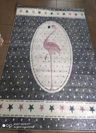 Коврик для детской комнаты , фламинго 100х160 см.3 фото