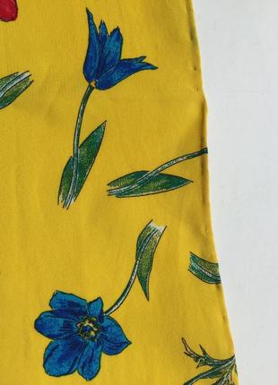 Шелковый платок, 100% шелк, цветочный принт шовк, шов роуль, в стиле fabric frontline zurich9 фото