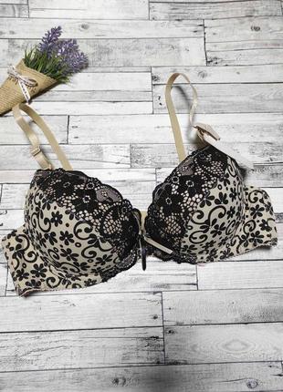 Бюстгальтер biweier модель 7839 бежевий з чорний 75b