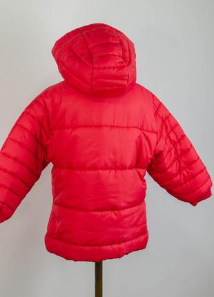 Dkny новая яркая красная брендовая деми куртка, демисезонная с капюшоном и лого на молнии весеннаяя2 фото
