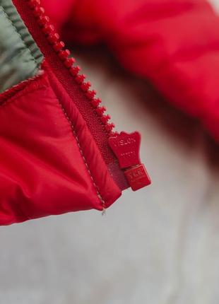 Dkny новая яркая красная брендовая деми куртка, демисезонная с капюшоном и лого на молнии весеннаяя7 фото