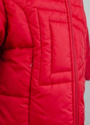 Dkny новая яркая красная брендовая деми куртка, демисезонная с капюшоном и лого на молнии весеннаяя5 фото