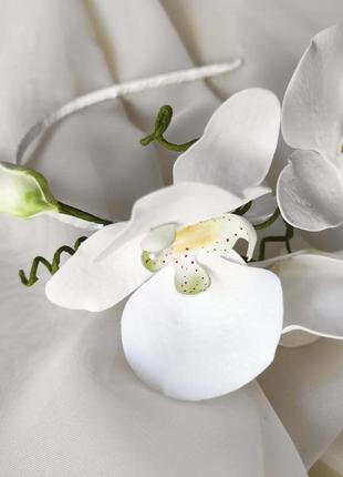 Обруч орхідея, ободок орхидея, обруч с оридеями, квіти із фоамірану3 фото
