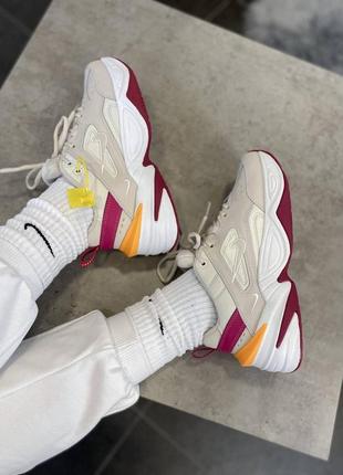 Nike m2k tekno beige red женские кроссовки 🆕 найк м2к текно2 фото