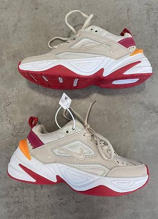 Nike m2k tekno beige red женские кроссовки 🆕 найк м2к текно6 фото
