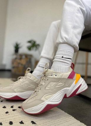 Nike m2k tekno beige red женские кроссовки 🆕 найк м2к текно7 фото