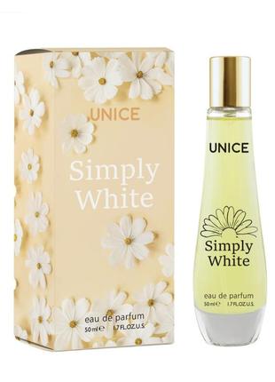 Женская парфюмированная вода unice simply white, 50 мл