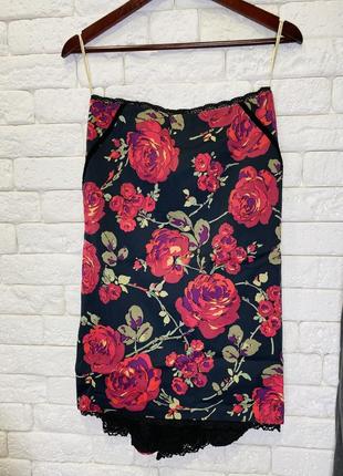 Шикарная юбка миди в цветы1 фото