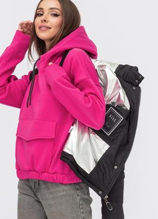 Демисезонная молодежная куртка - рюкзак с капюшоном 44 46 48 50 размер9 фото