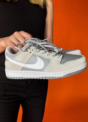 Nike dunk low grey брендовые серые кроссовки найк новинка тренд весна осень жіночі сірі кросівки демісезон