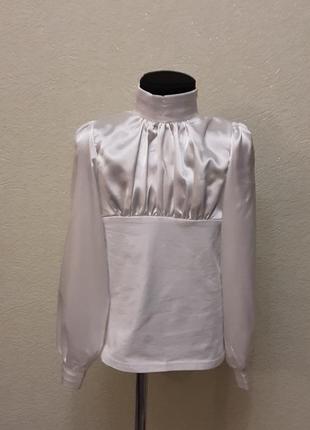 Бiла блуза ,белая блузка для девочки.4 фото