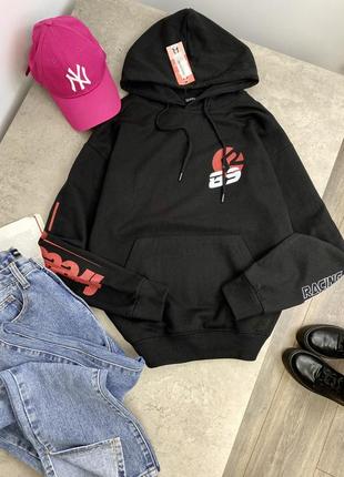 Чорний, базовий худі від вооноо