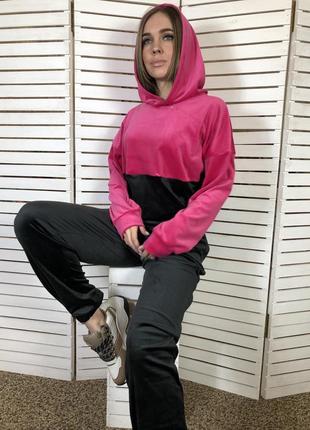 Костюм велюровый худи и штаны