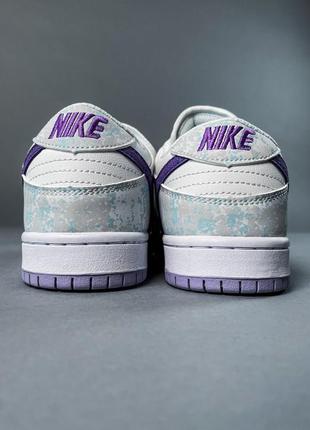 Nike dunk low purple pulse брендовые высокие серые кроссовки с фиолетовой подошвой найк весна осень новинка демісезонні сірі фіолетові кросівки10 фото