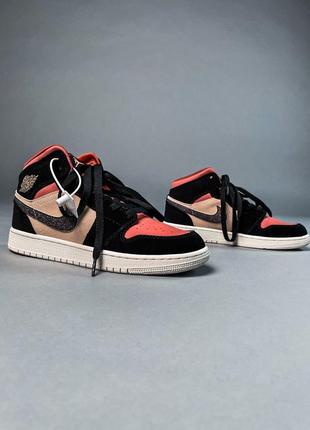 Nike air jordan 1 canyon rust брендовые высокие кроссовки найк джордан весна осень новинка демісезонні високі жіночі кросівки нубук9 фото