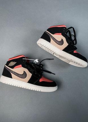 Nike air jordan 1 canyon rust брендовые высокие кроссовки найк джордан весна осень новинка демісезонні високі жіночі кросівки нубук3 фото