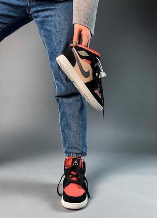 Nike air jordan 1 canyon rust брендовые высокие кроссовки найк джордан весна осень новинка демісезонні високі жіночі кросівки нубук6 фото