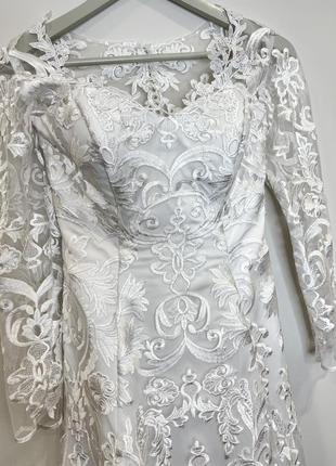 Свадебное платье белое кружевное4 фото