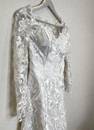 Свадебное платье белое кружевное5 фото
