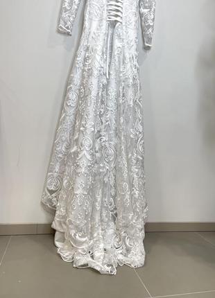 Свадебное платье белое кружевное8 фото