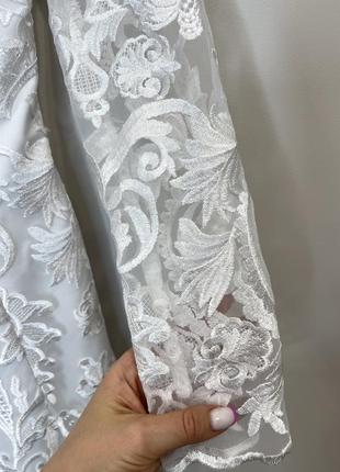 Свадебное платье белое кружевное3 фото