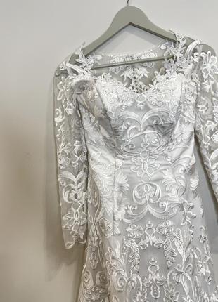Свадебное платье белое кружевное2 фото