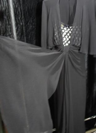 Платье в пол вечернее натуральный шелк бисер черное luisa spagnoli7 фото