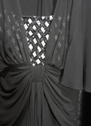 Платье в пол вечернее натуральный шелк бисер черное luisa spagnoli3 фото