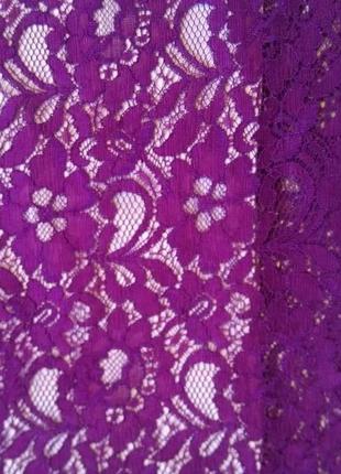 Нарядное ажурное фиолетовое платье oasis по фигуре/кружевное гипюровое платье бордо марсала6 фото