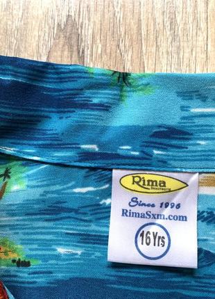 Підліткова ультра легка сорочка гавайка з принтом rima6 фото