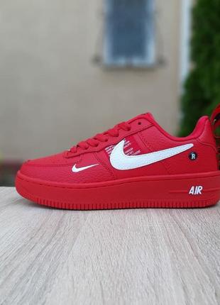 Женские кроссовки nike air force 1 lv8 красные  ⁇  женские кроссовки найк