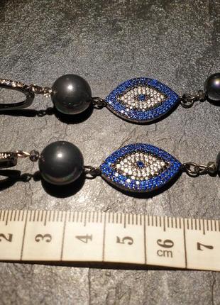 Шикарні авторські сережки з перлами майоріка і кристалами swarovski "зоряна ніч" 🌟🌠🌌9 фото