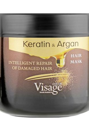 Маска для волос с кератином и аргановым маслом visage keratin & argan mask1 фото