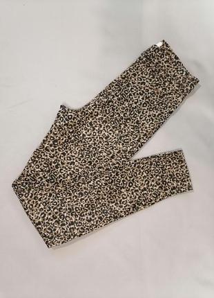 Нові джинси скінні на резинці висока посадка леопардове забарвлення нові