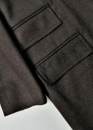 Двубортное длинное свободное  пальто из смесовой шерсти  шоколадного цвета zara8 фото