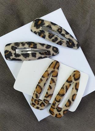 Заколка - хлопавка леопард ( набір)