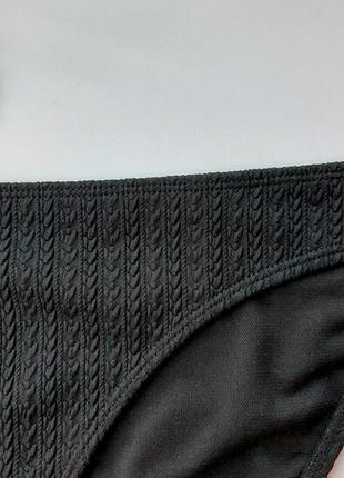 Чорні плавки з фактурним візерунком і замочком низ купальника f&f uk164 фото