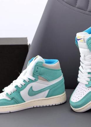 Чоловічі стильні кросівки кеді nike air jordan green white код 14108
