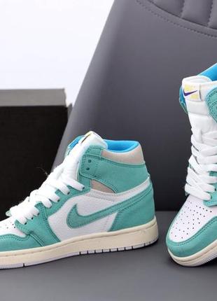 Чоловічі стильні кросівки кеди nike air jordan green white код 14108