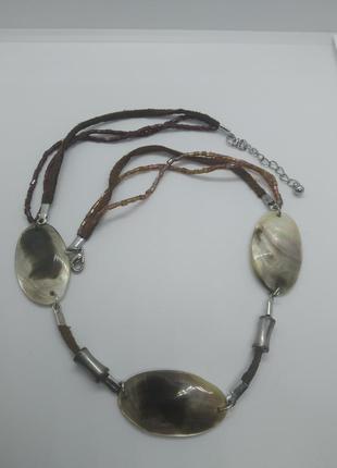 Короткое ожерелье чокер с перламутром2 фото