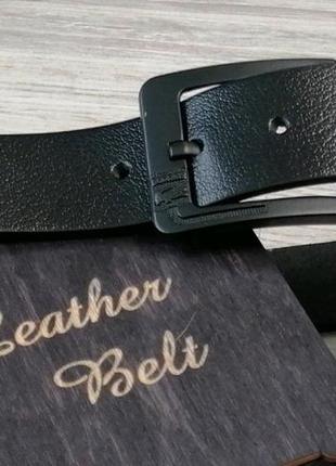 Ремень мужской ремень кожаный пасок шкіряний чоловічій ремень на джинсы ремень чёрный