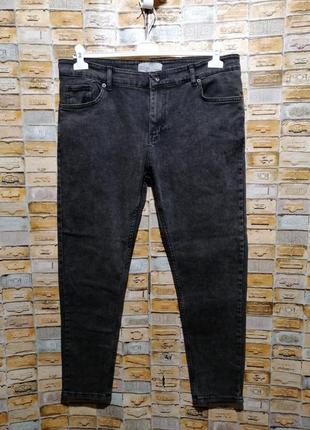 Серо-черные джинсы скинни1 фото
