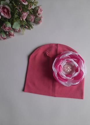 Трикотажная шапочка для девочки. весенняя шапочка. детская шапочка для девочки