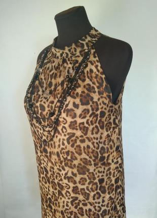 Шикарное шифоновое платье-трапеция в леопардовый принт, р. s-m4 фото