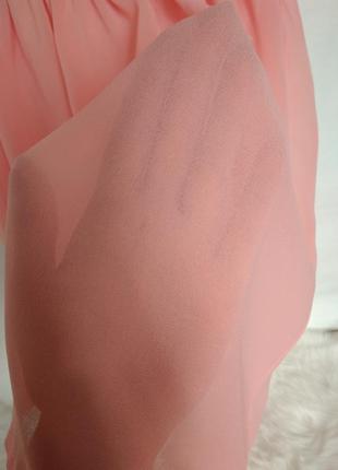 Нежно-розовое шифоновое платье4 фото