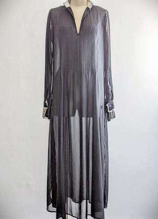H&m чорне шифонова сукня туніка подіумна колекція2 фото