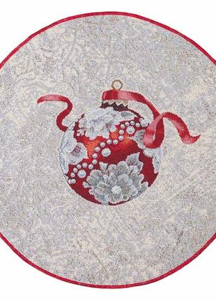 Серветка сервірувальна під тарілку, гобеленова, новорічна ø20 див.1 фото